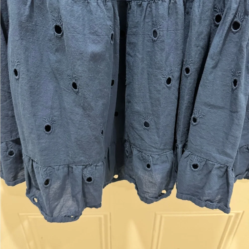 Simply Southern Blue Pleated Casual Dress with Bateau Neckline